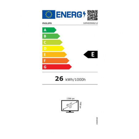 Televizor Philips 32PHS5500/12, 32'', 80 cm, 1280x720 HD, Clasa E, LED, HDMI ARC, Negru