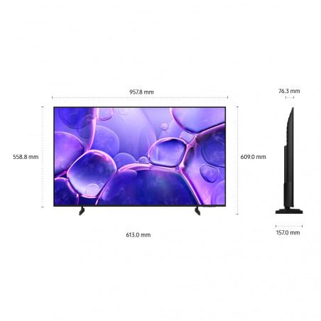Televizor Samsung UE43U8072FUXXH, 43″ (108 cm), 3840×2160 UHD 4K, Clasa G, Smart TV, HDR, Bluetooth, Wi-Fi, Tizen, Negru
