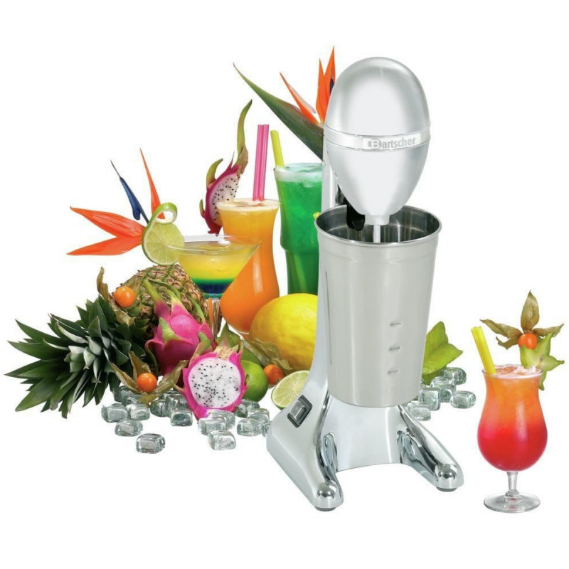 Mixer frappe pentru bar Bartscher 135100, 85 W, 700 ml, 2 viteze, cap rabatabil, argintiu/cromat