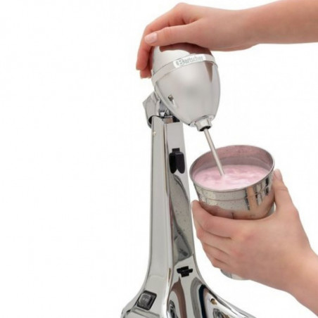Mixer frappe pentru bar Bartscher 135100, 85 W, 700 ml, 2 viteze, cap rabatabil, argintiu/cromat