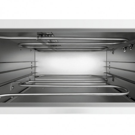 Cuptor electric pentru pizza Bartscher ST340, 1,5 kW, Pana la 33,5 cm, 50-250 °C, Elemente de incalzire superior si inferior, Otel zincat, Iinox