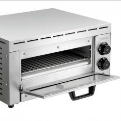 Cuptor electric pentru pizza Bartscher ST340, 1,5 kW, Pana la 33,5 cm, 50-250 °C, Elemente de incalzire superior si inferior, Otel zincat, Iinox