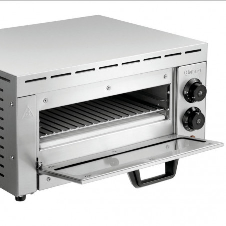Cuptor electric pentru pizza Bartscher ST340, 1,5 kW, Pana la 33,5 cm, 50-250 °C, Elemente de incalzire superior si inferior, Otel zincat, Iinox
