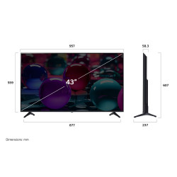 Televizor LG 43UA73003LA, 4K Ultra HD 3840 × 2160, 43″ (108 cm), Clasa G, LED, Smart TV, Upscaling AI, webOS, Negru