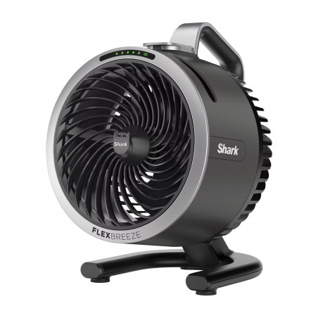 Ventilator Shark FlexBreeze HydroGo FA050EU, 36 W, 5 viteze + 2 moduri, înclinare reglabilă până la 45 de grade, autonomie de 12 ore, IPX5, negru/argintiu