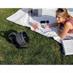 Ventilator Shark FlexBreeze HydroGo FA050EU, 36 W, 5 viteze + 2 moduri, înclinare reglabilă până la 45 de grade, autonomie de 12 ore, IPX5, negru/argintiu