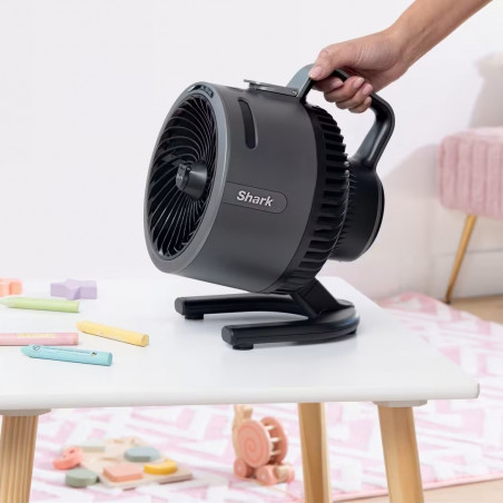 Ventilator Shark FlexBreeze HydroGo FA050EU, 36 W, 5 viteze + 2 moduri, înclinare reglabilă până la 45 de grade, autonomie de 12 ore, IPX5, negru/argintiu