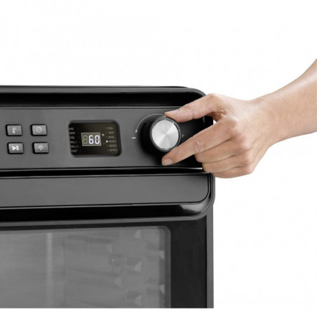 Cuptor multifunctional Air Fryer Caso AirFry Chef 1700, 1700 W, 22 l, 12 programe, 40-230°C, Timer, Iluminare, Functie de uscare, Negru