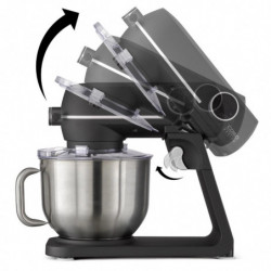 Robot de bucătărie Caso KM 1800 Black-E, 1800 W, 6 l, 10 viteze, cronometru, vas din inox, comandă tactilă, LED, negru mat