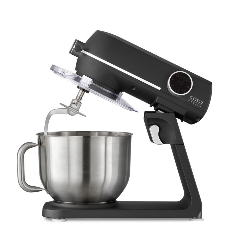Robot de bucătărie Caso KM 1800 Black-E, 1800 W, 6 l, 10 viteze, cronometru, vas din inox, comandă tactilă, LED, negru mat