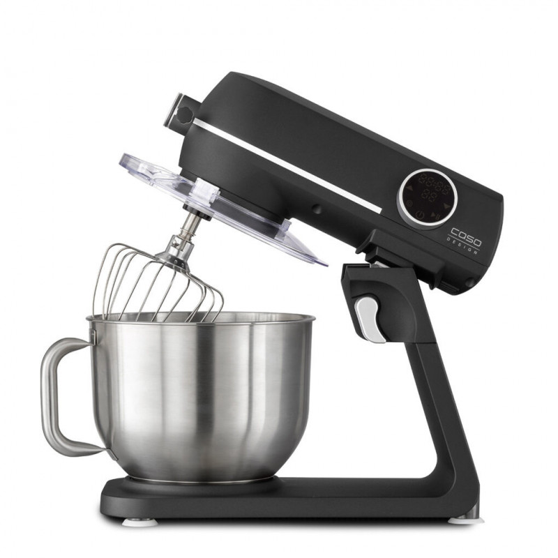 Robot de bucătărie Caso KM 1800 Black-E, 1800 W, 6 l, 10 viteze, cronometru, vas din inox, comandă tactilă, LED, negru mat