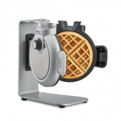 Aparat vertical pentru vafe Caso Design WaffleUp, 800 W, 18 cm, 5 trepte, Strat dublu antiaderent, Semnal sonor si luminos, Recipient compozitie , Argintiu