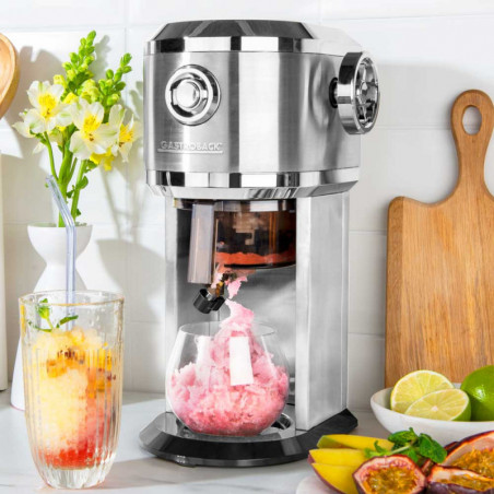 Aparat pentru deserturi cu gheață Gastroback Slushy & Ice Cream, 35 W, 200 ml, fin/grosier, 4 forme, inox