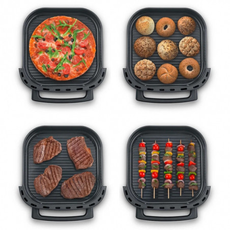 Friteuza cu aer cald si cuptor pentru pizza Caso AirFry & PizzaChef, 2850 W, 6 l, 11 programe, 50-230 °C, Timer, Memento, Pana la 30 cm, Negru