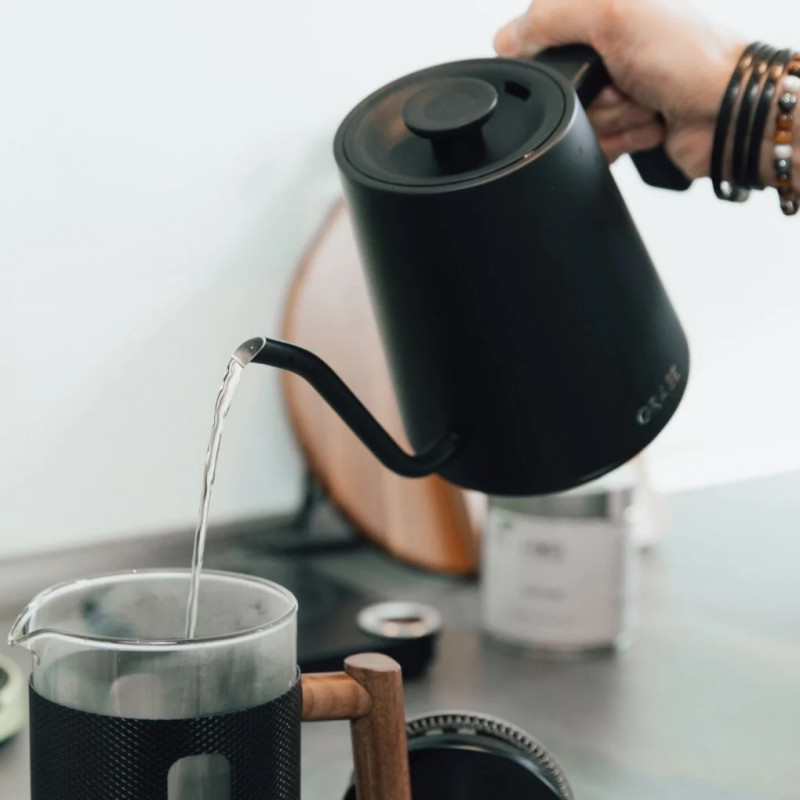 Fierbător electric Graef Pour-over GK502, 1200 W, 900 ml, 40-100 °C, funcție de menținere a căldurii, filtru, gura de scurgere tip „gât de lebădă”, negru mat