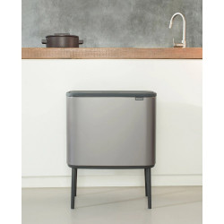 Coș de gunoi Brabantia Bo Touch 651105, 36 l, deschidere lină și silențioasă, deschidere largă, gri