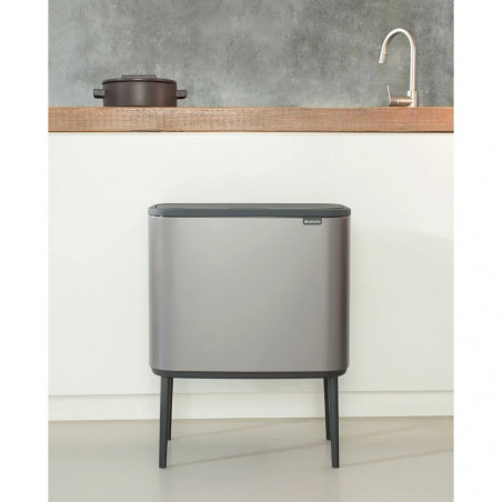 Coș de gunoi Brabantia Bo Touch 651105, 36 l, deschidere lină și silențioasă, deschidere largă, gri