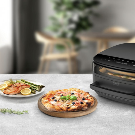 Friteuza cu aer cald si cuptor pentru pizza Caso AirFry & PizzaChef, 2850 W, 6 l, 11 programe, 50-230 °C, Timer, Memento, Pana la 30 cm, Negru