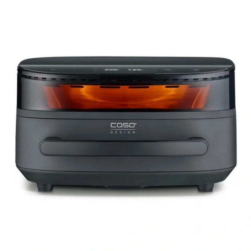 Friteuza cu aer cald si cuptor pentru pizza Caso AirFry & PizzaChef, 2850 W, 6 l, 11 programe, 50-230 °C, Timer, Memento, Pana la 30 cm, Negru