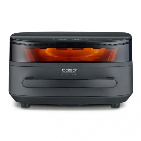 Friteuza cu aer cald si cuptor pentru pizza Caso AirFry & PizzaChef, 2850 W, 6 l, 11 programe, 50-230 °C, Timer, Memento, Pana la 30 cm, Negru