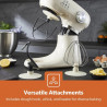 Mixer planetar Swiss Haus SH-KM2005, 1000 W, 5 l, 12 viteze, pornire treptată, cap rabatabil, vas din inox, bej