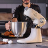 Mixer planetar Swiss Haus SH-KM2005, 1000 W, 5 l, 12 viteze, pornire treptată, cap rabatabil, vas din inox, bej