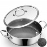 Cratita joasa Swiss Haus SH-ZGLC28, 28 cm, 4,5 l, Acoperire ceramica Sapphire, Cuptor pana la 260°C, Inductie, Argintiu