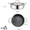 Cratita joasa Swiss Haus SH-ZGLC28, 28 cm, 4,5 l, Acoperire ceramica Sapphire, Cuptor pana la 260°C, Inductie, Argintiu