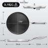 Tigaie pentru clătite Swiss Haus SH-ZGCP28, 28 x 2,4 cm, acoperire ceramică Sapphire, fără PTFE/PFAS/PFOA, compatibilă cu plitele cu inducție, argintie