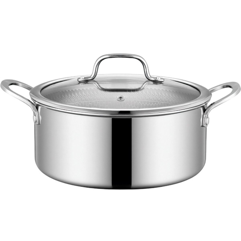 Oala cu capac Swiss Haus SH-ZGC24, 24 x 10,5 cm, 4,3 l, Acoperire ceramica Sapphire, Cuptor pana la 260°C, Inductie, Otel inoxidabil