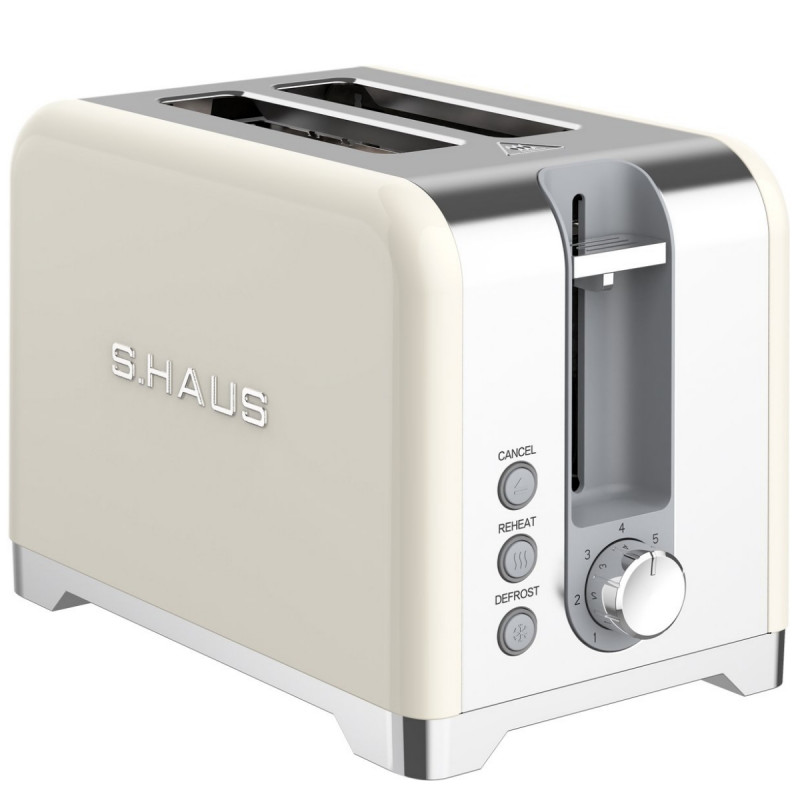Prajitor de paine Swiss Haus SH-TO2020, 900 W, 7 niveluri de prajire, Dezghetare, Reincalzire, Oprire automata, Semnal sonor, Crem