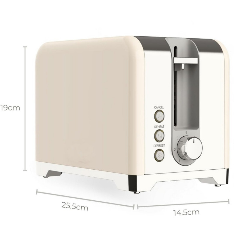 Prajitor de paine Swiss Haus SH-TO2020, 900 W, 7 niveluri de prajire, Dezghetare, Reincalzire, Oprire automata, Semnal sonor, Crem