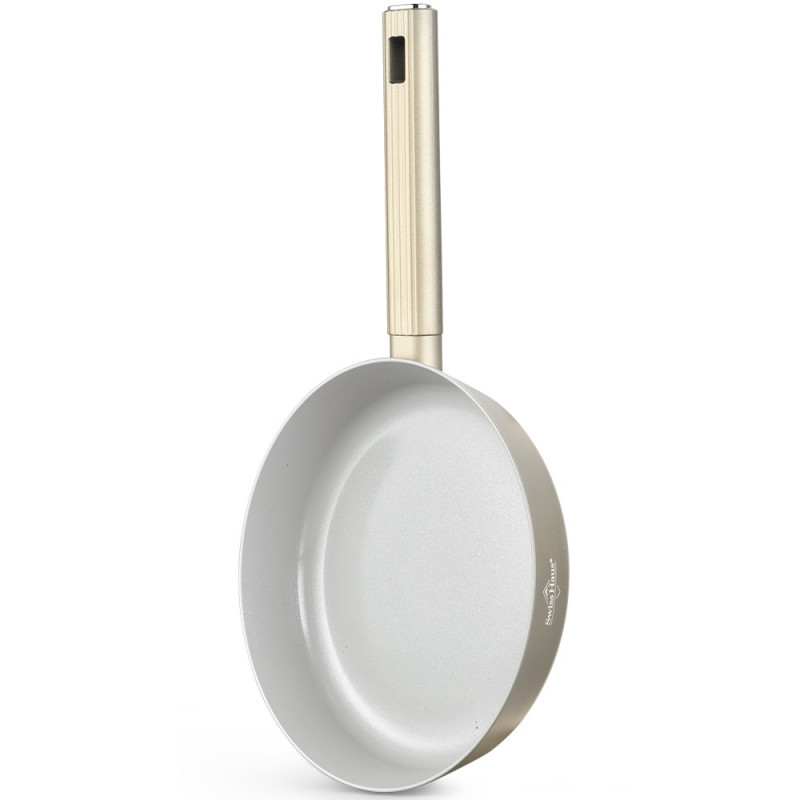 Tiga Swiss Haus SH-SCFP24CH, Ø24x4,9 cm, acoperire ceramică Sapphire, fără PTFE/PFAS/PFOA, pentru plite cu inducție, culoare șampanie