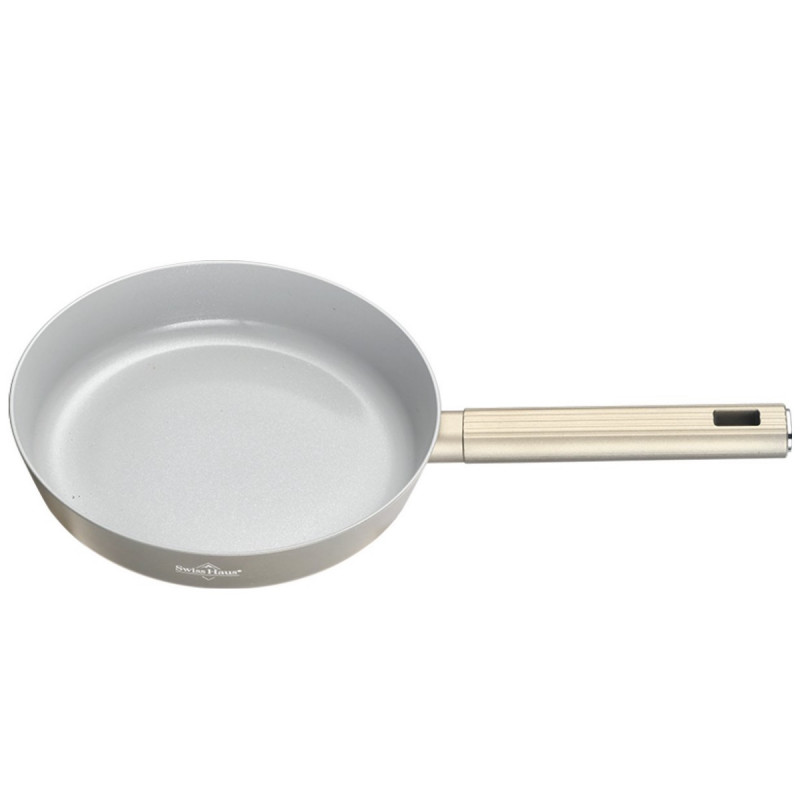 Tiga Swiss Haus SH-SCFP24CH, Ø24x4,9 cm, acoperire ceramică Sapphire, fără PTFE/PFAS/PFOA, pentru plite cu inducție, culoare șampanie