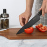 Set de cuțite cu suport Swiss Haus SH-KSL9B, 9 piese, mânere antiderapante, oțel inoxidabil, negru