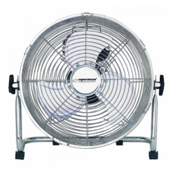 Ventilator de podea Esperanza EHF005, 50 W, 3 viteze, 30 cm, unghi de înclinare 90-270°, silențios, cu circulație a aerului, crom/metalic