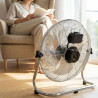 Ventilator de podea Esperanza EHF005, 50 W, 3 viteze, 30 cm, unghi de înclinare 90-270°, silențios, cu circulație a aerului, crom/metalic