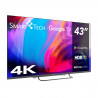 Televizor Smart Tech 43UW02V, 43″ (109 cm), 4K Ultra HD 3840 × 2160, clasa de eficiență energetică F, Smart TV, DLED, Wi-Fi, Bluetooth, Google TV, negru