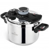 Oala sub presiune Swiss Haus SH-PCA8L, 8 l, 24 x 18,6 cm, 100 kPa, Otel inoxidabil, Fara PFAS, Fnd cu 3 straturi, Inductie, Argintiu