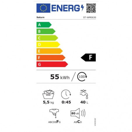 Mașină de spălat semiautomată Saturn ST-WM0630, clasa F, 5,5 kg, 350 W, 2 programe, temporizator, albastru/alb