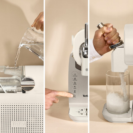 Aparat de înghețată 16-în-1 Tefal Freezi IG803AE0, 200 W, 1,4 l, 5 programe automate, funcționare silențioasă, fără congelare prealabilă, alb/argintiu