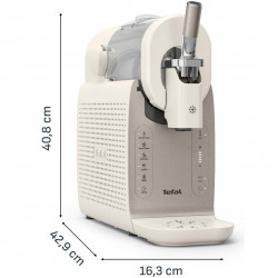 Aparat de înghețată 16-în-1 Tefal Freezi IG803AE0, 200 W, 1,4 l, 5 programe automate, funcționare silențioasă, fără congelare prealabilă, alb/argintiu