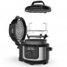 Multicooker sub presiune Ninja Foodi OP350FR, 1400 W, 6 l, 9 programe, 40-200 °C, TenderCrisp®, Acoperire ceramică, Menținerea căldurii, Pui întreg, Negru/inoxidabil