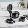 Multicooker sub presiune Ninja Foodi OP350FR, 1400 W, 6 l, 9 programe, 40-200 °C, TenderCrisp®, Acoperire ceramică, Menținerea căldurii, Pui întreg, Negru/inoxidabil