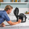 Multicooker sub presiune Ninja Foodi OP350FR, 1400 W, 6 l, 9 programe, 40-200 °C, TenderCrisp®, Acoperire ceramică, Menținerea căldurii, Pui întreg, Negru/inoxidabil