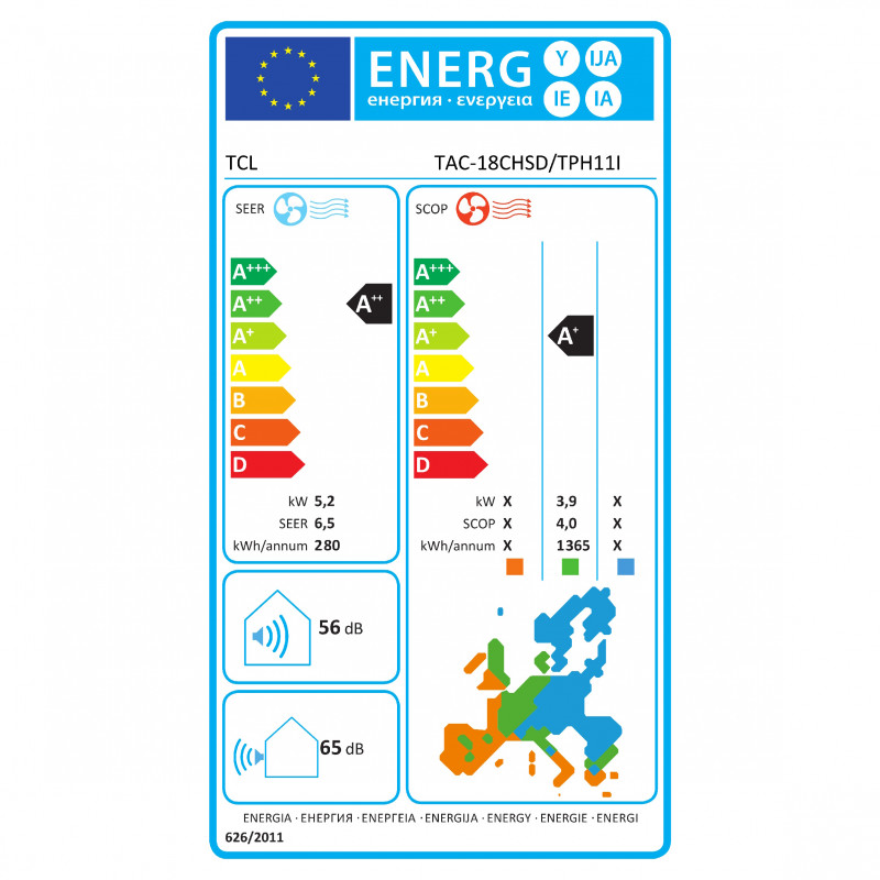 Aparat de aer conditionat cu invertor TCL BreezeIN TAC-18CHSD/TPH11I, 18000 BTU, 33 m², A++/A+, Wi-Fi, iFeel, ECO, Curatare automata in 4 etape, Google Home si Alexa, Gentle Breeze, Alb
