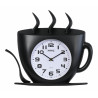 Ceas de perete in forma de ceasca Rosberg R59998H, 34,4 cm, Mecanism silentios, Negru