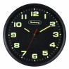 Ceas de perete Rosberg R59998E, 32 cm, Cifre si ace fosforescente, Mecanism silentios, Rotund, Negru