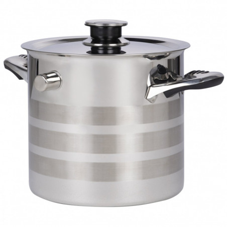 Oala pentru fiert lapte Rosberg R51425B8, 8 litri, Pereti dubli, Inductie, Semnal sonor, Otel inoxidabil