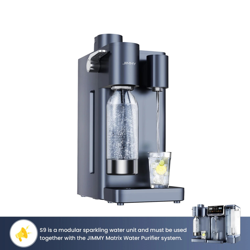 Modul suplimentar pentru apă carbogazoasă și apă rece Jimmy Matrix S9, pentru M9 Pro, 0,75 l, până la 2 sticle de câte 0,5 l, 10-15 °C, gri